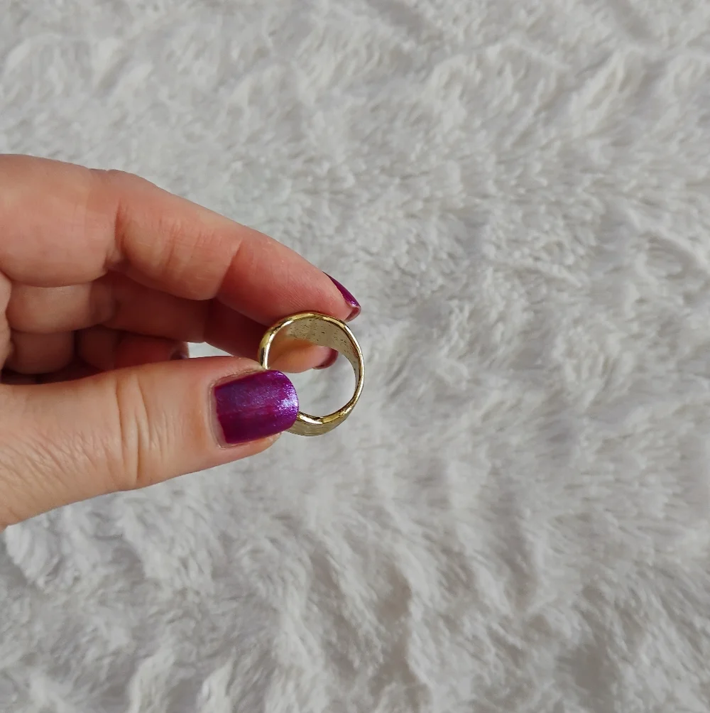 Gold Tone Hammered Ring